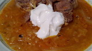 Кислые щи с бараньим седлом