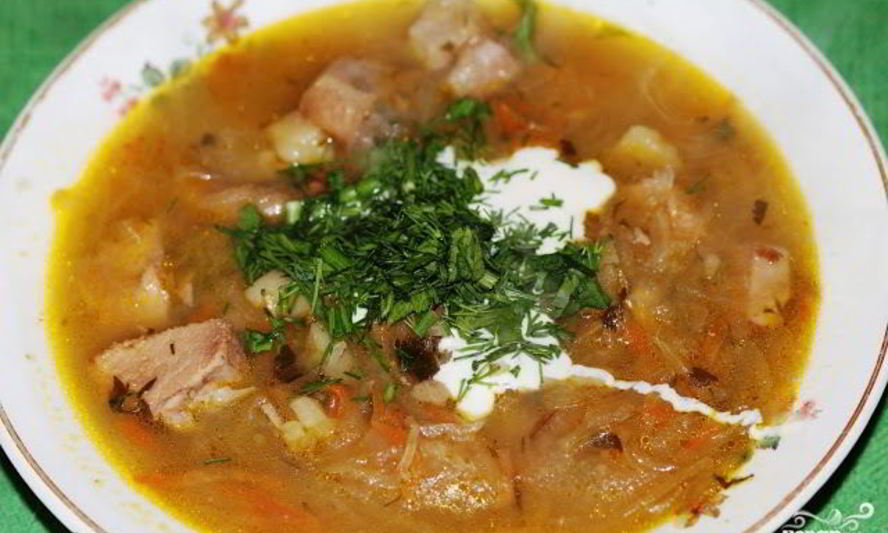 Рецепт кислые щи с белыми грибами