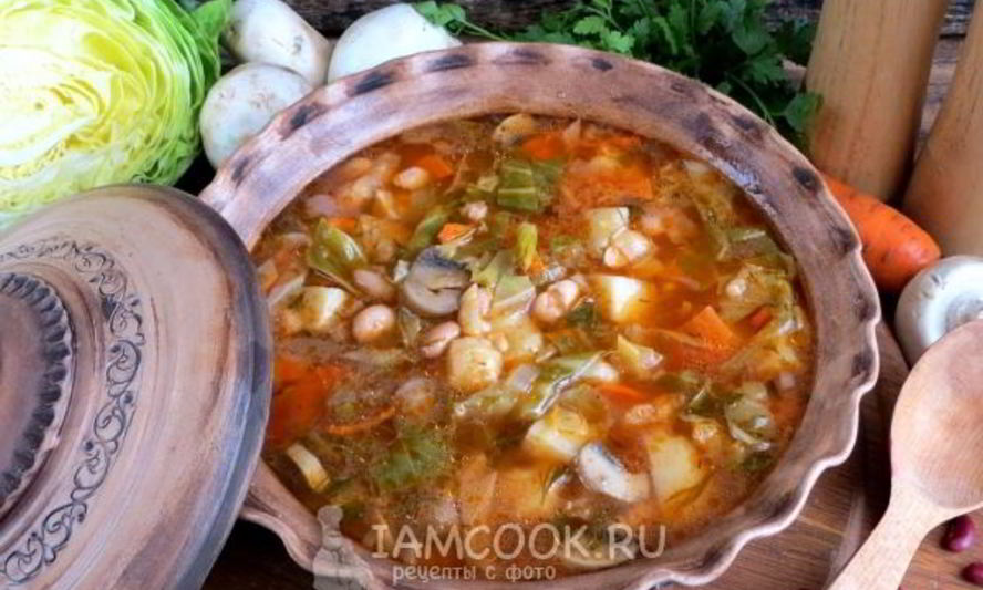 Рецепт постные щи с фасолью