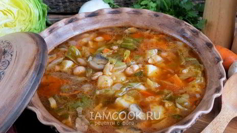 постные щи с фасолью