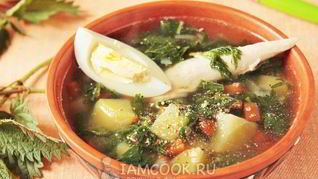 Щи из крапивы с яйцом