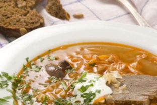 Щи из оленины с грибами