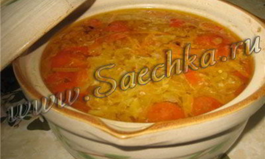 Рецепт щи из свежей капусты в горшочке