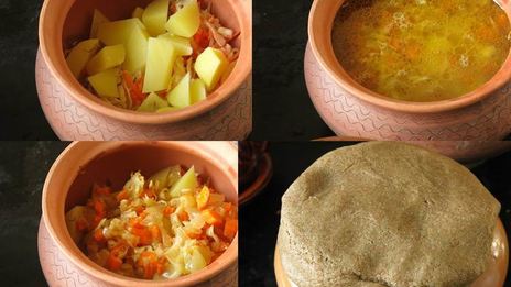 щи на утином бульоне в горшочке