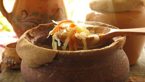 щи на утином бульоне в горшочке