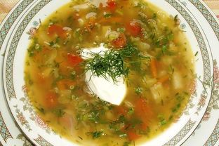 Щи помидорно-укропные