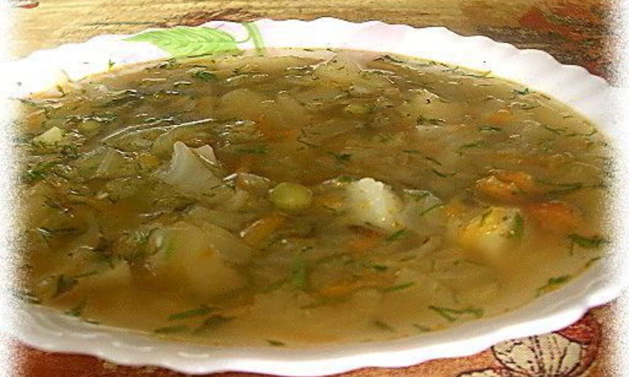 Рецепт щи успенские с соленым огурцом и горошком