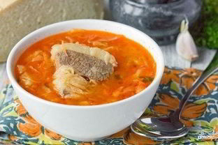 Свежие щи с говядиной