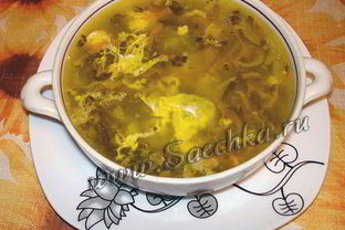 Зеленые щи из щавеля