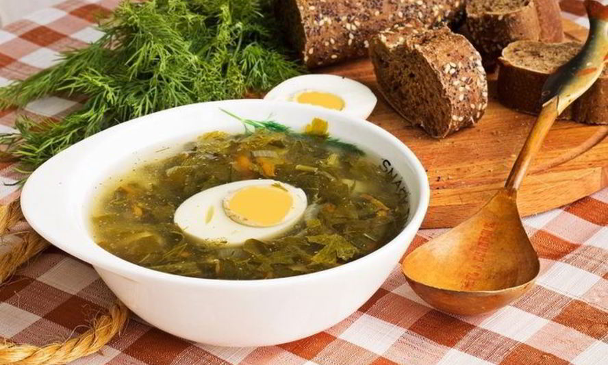 Рецепт зеленые щи с потрошками