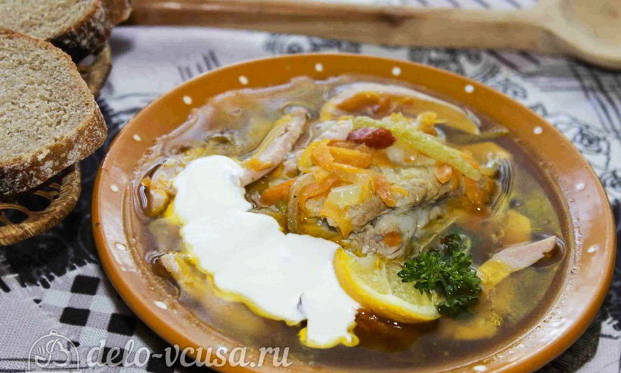 Рецепт мясная солянка с колбасами