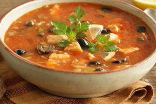 Рыбная солянка с семгой