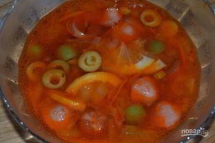 Солянка из сосисок