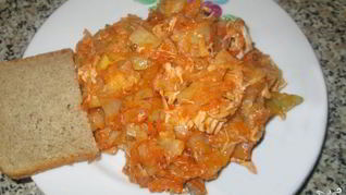 Солянка с грибами и курицей