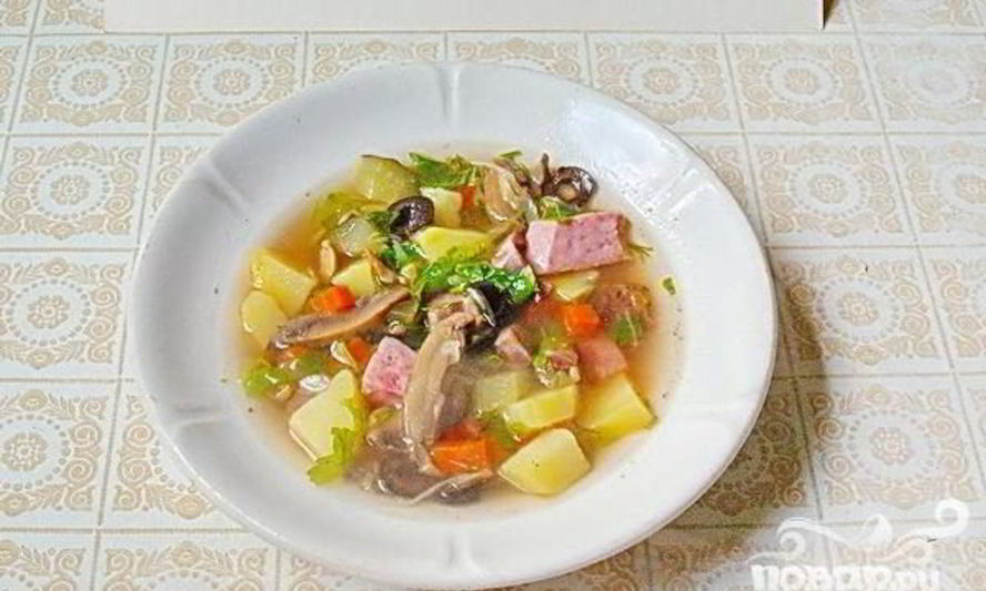 Рецепт солянка с ветчиной и грудинкой