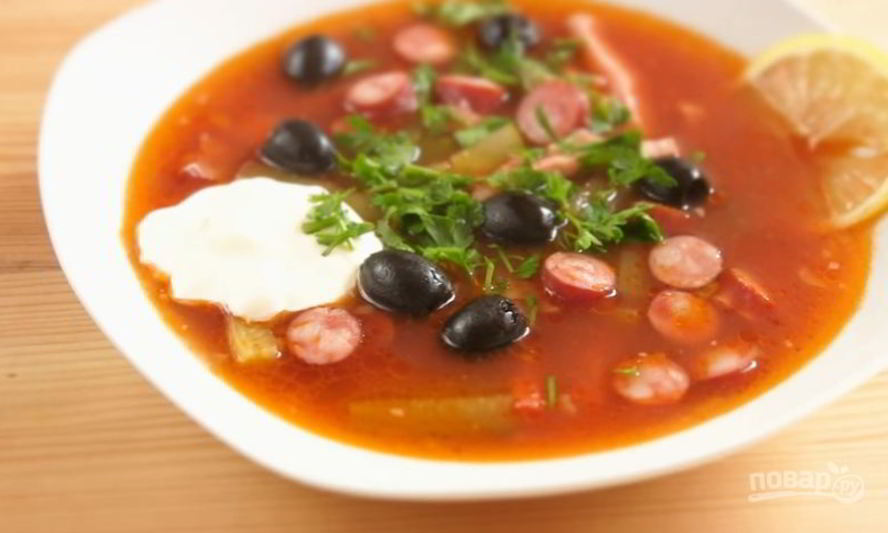 Рецепт солянка сборная мясная с колбасой