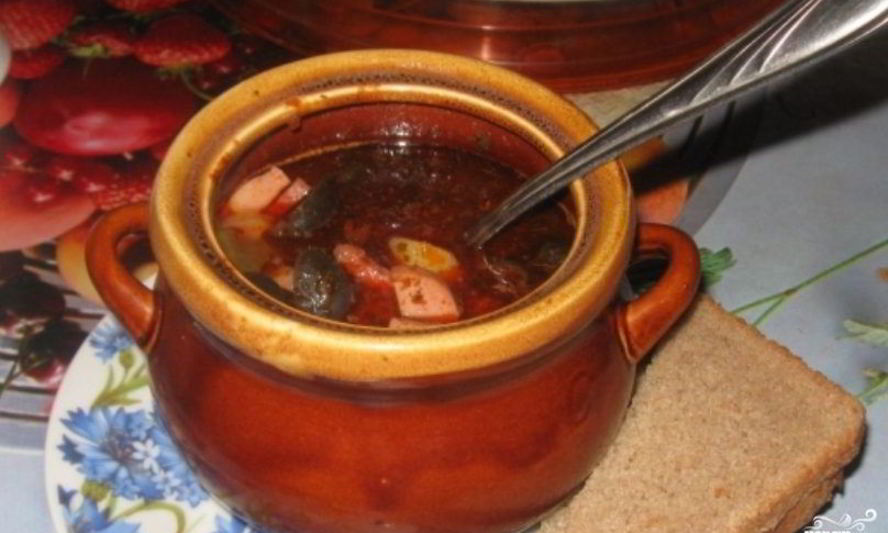 Рецепт солянка в горшочках