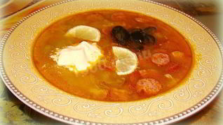 Суп классическая сборная мясная солянка