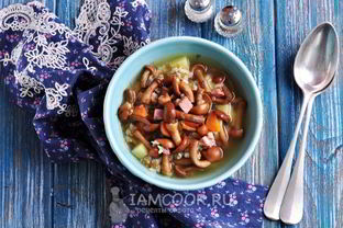 Суп грибной из замороженных опят