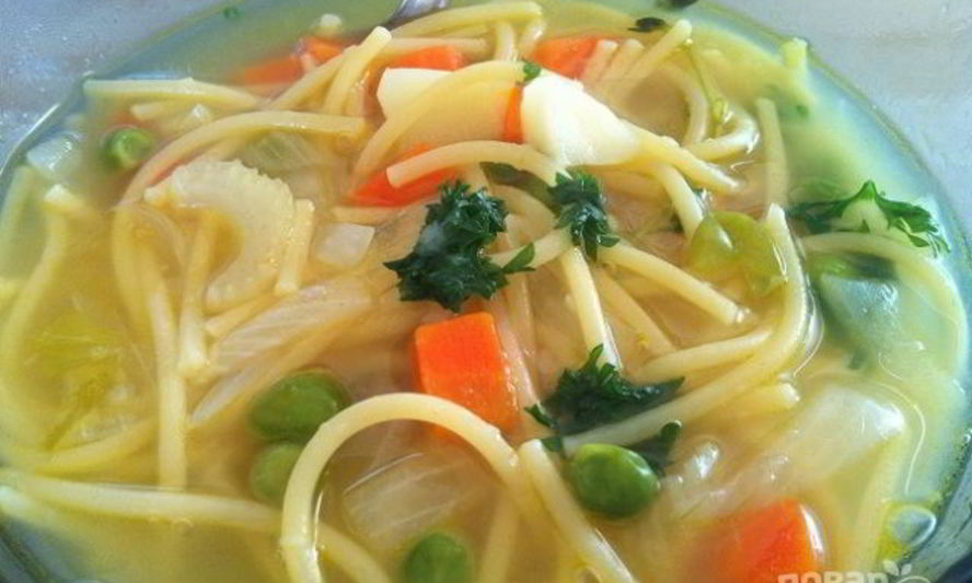 Рецепт суп из овощей с лапшой