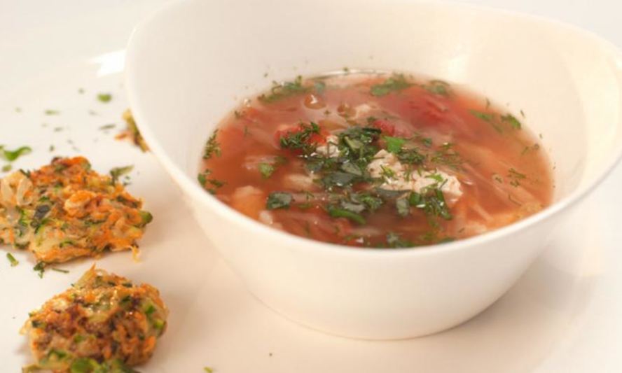 Рецепт суп из сельдерея и оладьи из цукини