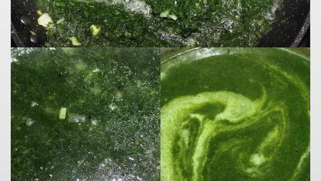 суп из шпината с сырными шариками