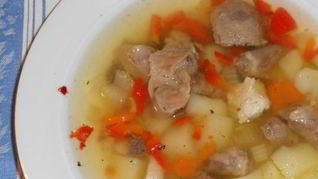 Суп из желудков и сердечек