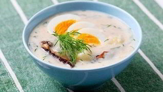 Французский куриный суп-пюре с белыми грибами