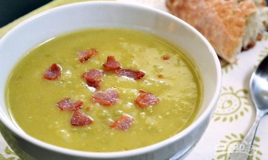 Рецепт гороховый суп-пюре с беконом и картофелем