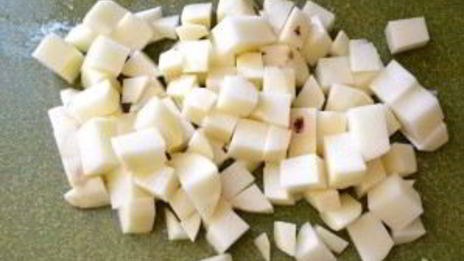 гороховый суп-пюре с беконом и картофелем