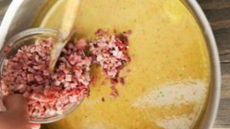 гороховый суп-пюре с сухариками