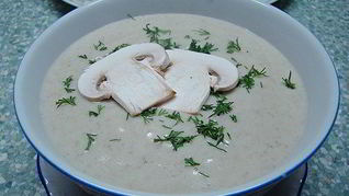 Картофельный суп-пюре с грибами шампиньонами