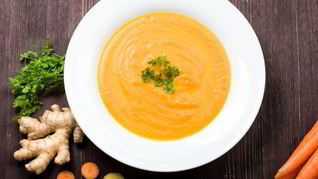 Морковный суп-пюре с имбирeм