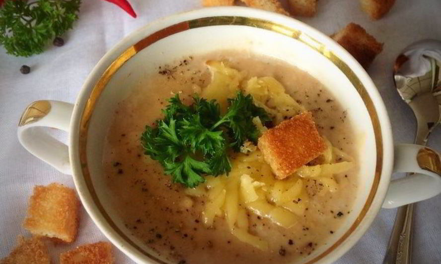 Рецепт суп-пюре из белой фасоли с баклажанами