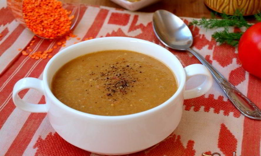 Рецепт суп-пюре с баклажанами и чечевицей