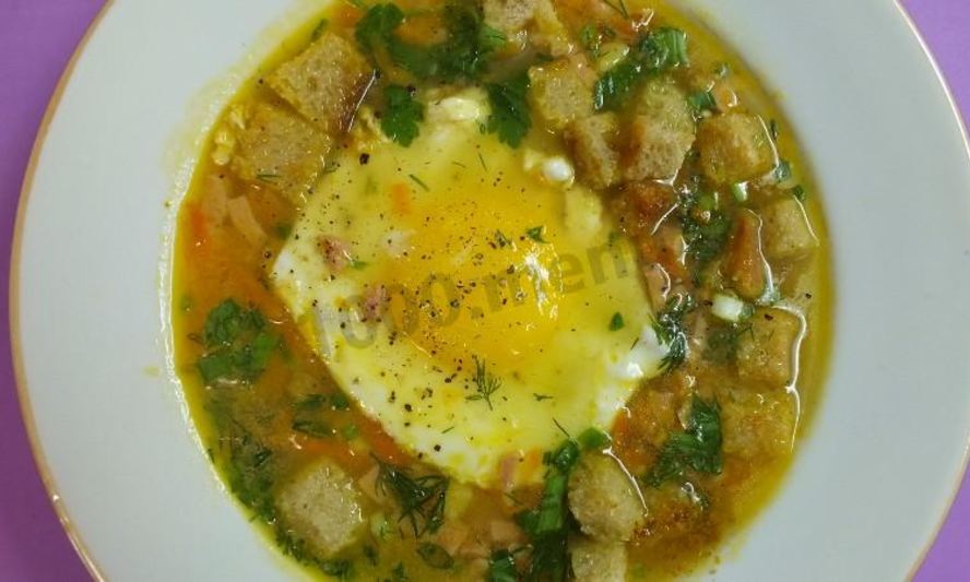 Рецепт суп-пюре с ветчиной и яйцом