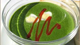 Суп-пюре зеленый из щавеля и шпината