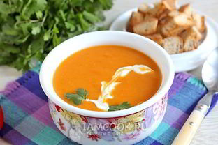 Томатно-тыквенный суп-пюре с картофелем