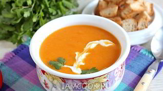 Томатно-тыквенный суп-пюре с картофелем