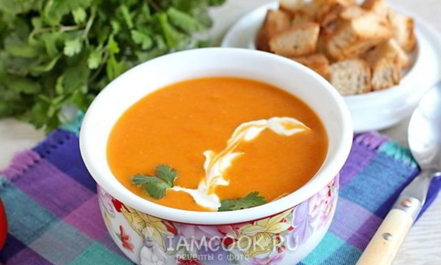 Рецепт томатно-тыквенный суп-пюре с картофелем