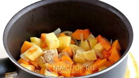 томатно-тыквенный суп-пюре с картофелем