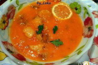 Томатный суп-пюре с костным мозгом