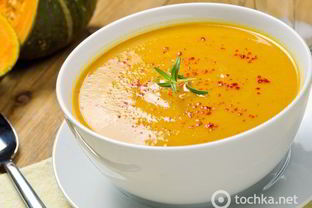 Тыквенный суп-пюре с плавленым сыром