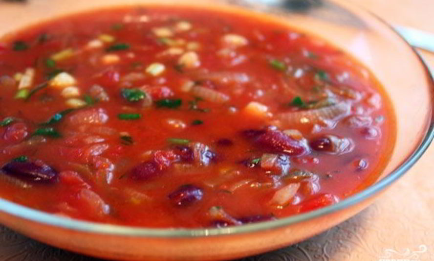 Рецепт суп с фасолью и капустой