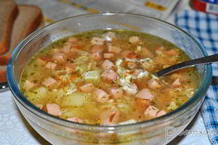 Суп с колбасой