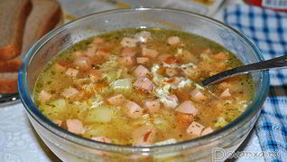 Суп с колбасой