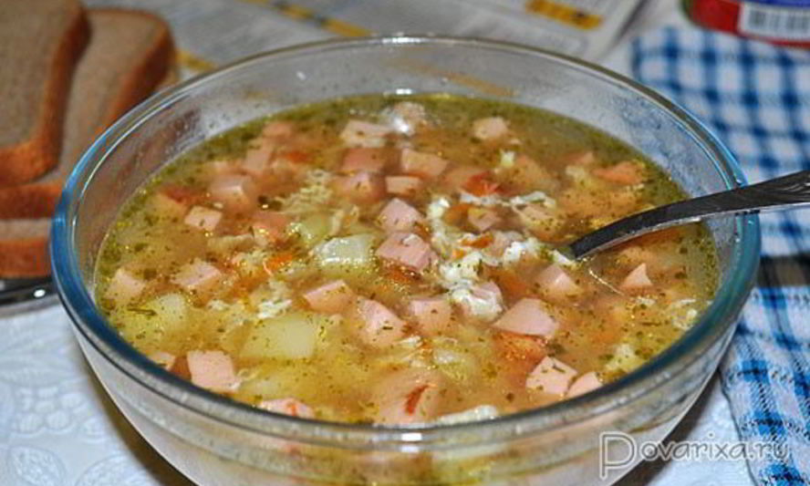 Рецепт суп с колбасой