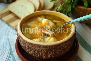 Суп с сырными клецками