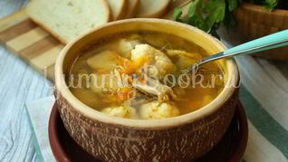 Суп с сырными клецками