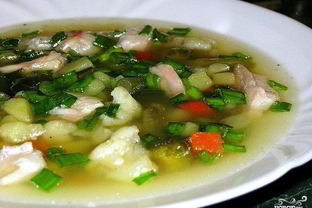 Суп с цветной капустой и горошком